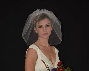 Bridal Illusion Bubble Veil: Short Bouffant Wedding Veil
