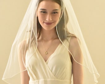 72 In/medium Volume One Tier Cascade Satin Cord Veil - Etsy display picture 3