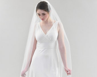 Waltz Veil | Pencil Edge Veil |  Waltz Length Veil | Pencil Veil | Simple Veil | Bridal Veil | Veil with Comb | Veil | Veil Wedding