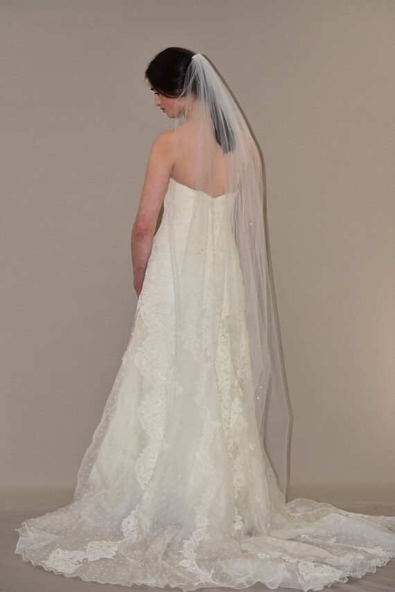 full length veil with crystals