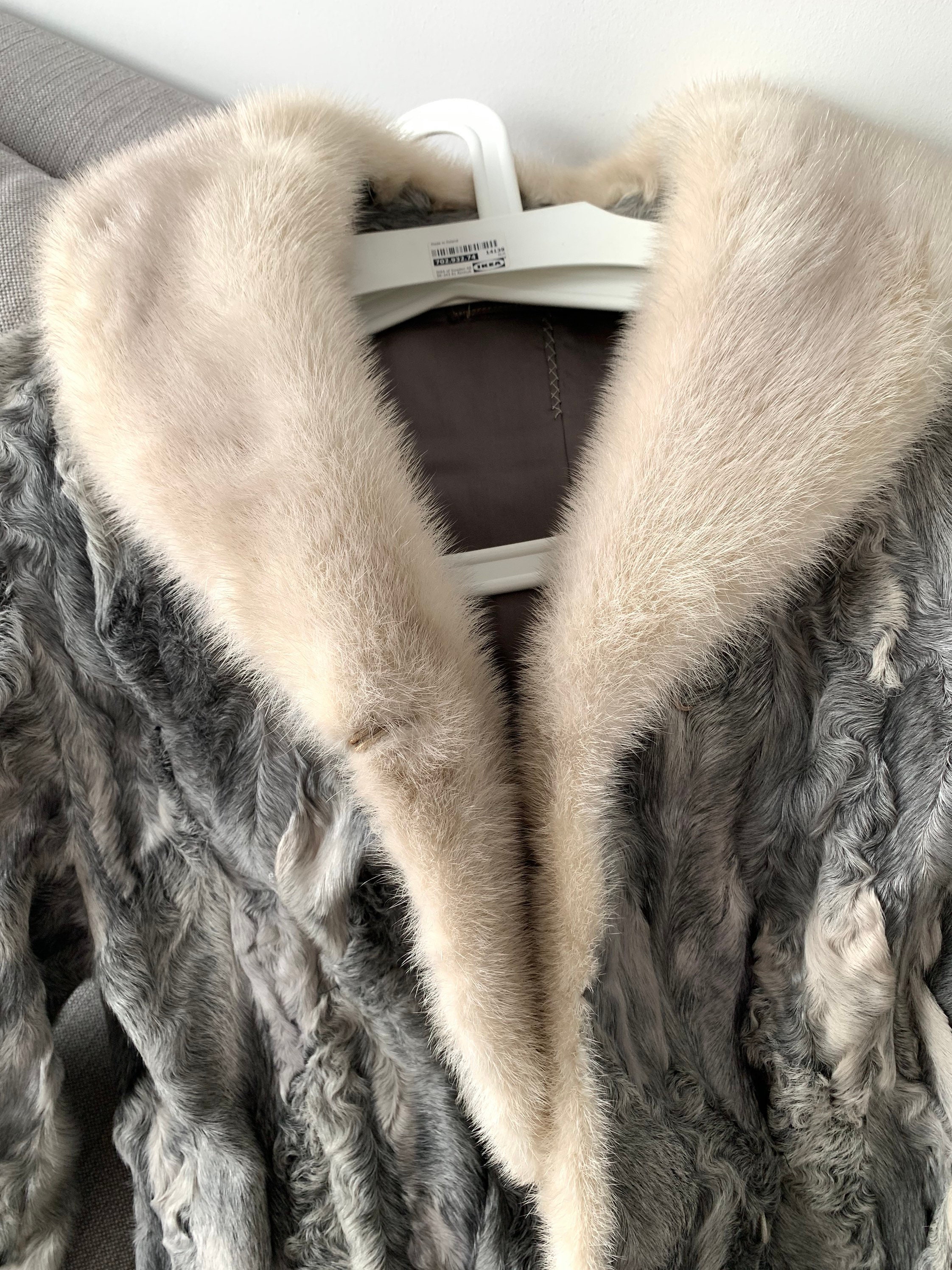 Vintage Lambs Wool Coat With Mink Collar Size ML British Etsy