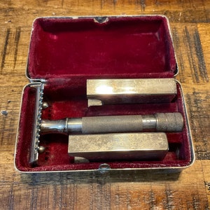 Peine abierto Vintage Hoffritz Merkur 3 ud. Navaja con estuche