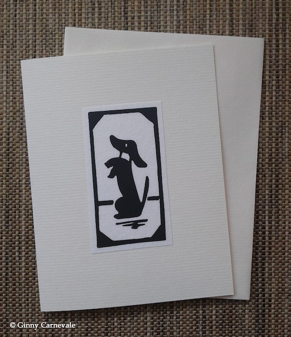 Buy Dachshund Dog Begging Blank Greeting Card, Hand-printed