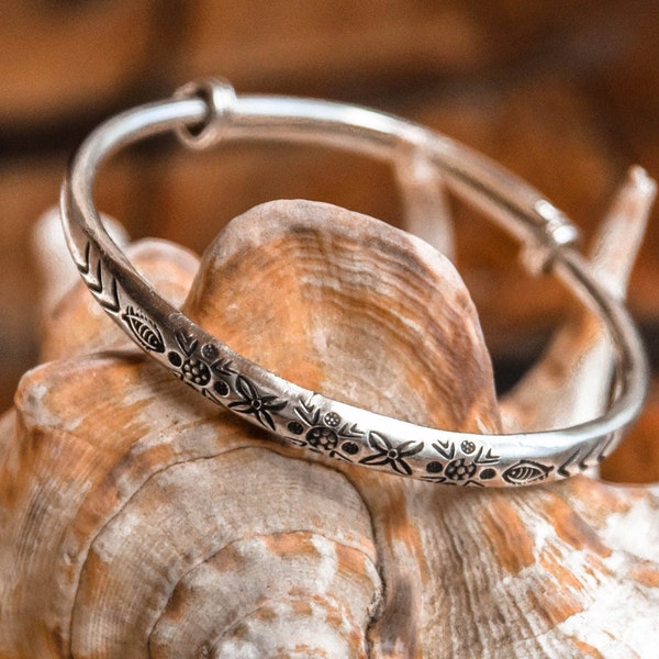 Karen Hill Tribe Silver* Tribal Bangle, Bracelet Boho, Hippie, Gypsy