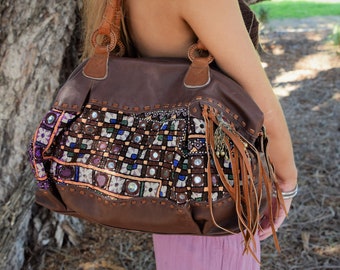 One Of A Kind, Mini Duffel Hill Tribe Handbag..