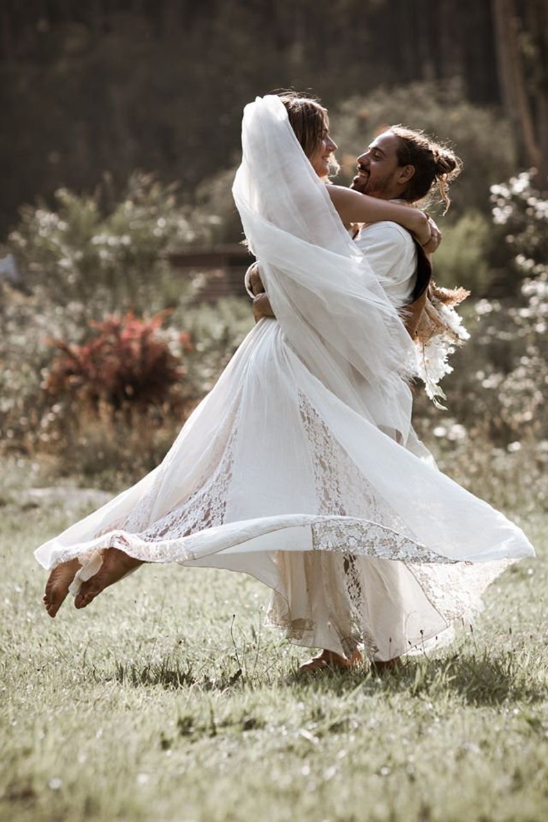 Beach Wedding, Gypsy, Boho, Hippy, Unbleached Natural Cotton, Off white, Lillian Maxi Halter image 3