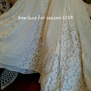 Beach Wedding, Gypsy, Boho, Hippy, Unbleached Natural Cotton, Off white, Lillian Maxi Halter image 9