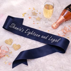18th Birthday Satin Sash | Personalised 18th Birthday Party Sash Gift