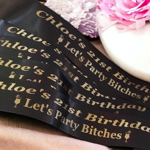 Personalised / Customised Birthday, Hen's Night, Party Sashes..Any Occasion, Any Wording image 1