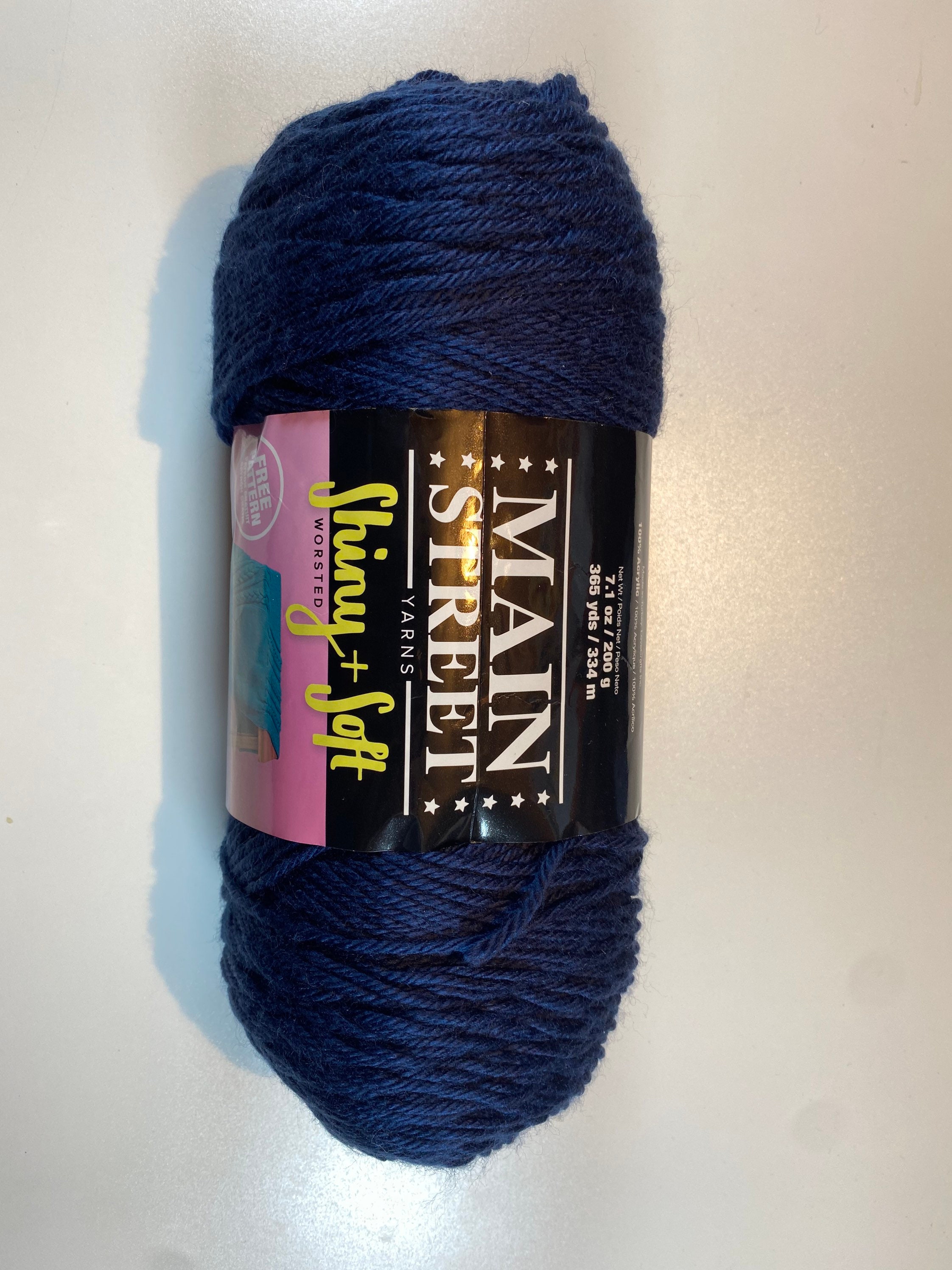 Main Street Soft and Shiny Yarn Navy Blue Etsy