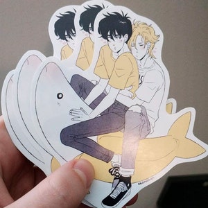 Sticker banane poisson cendre / Eiji 4" (option holographique disponible !)