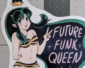 Lum (Urusei Yatsura) - Future Funk Queen decal sticker