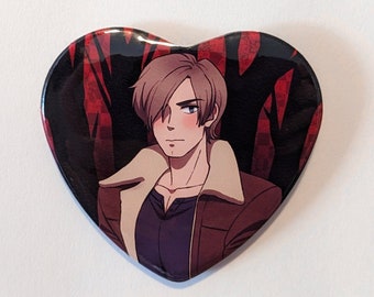 Resident Evil Leon Kennedy Heart Pin Badge