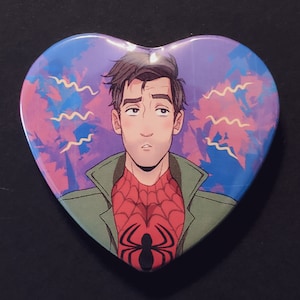 Spiderverse Peter B Parker Heart Pin Badge