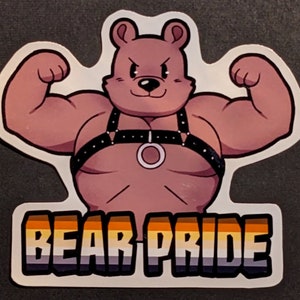 Pegatina de calcomanía resistente a la intemperie Gay Bear Pride de 3"
