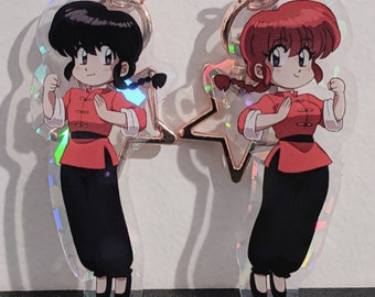 Ranma 1/2 Ranma Saotome (Boy/Girl version) clear acrylic charm keychain