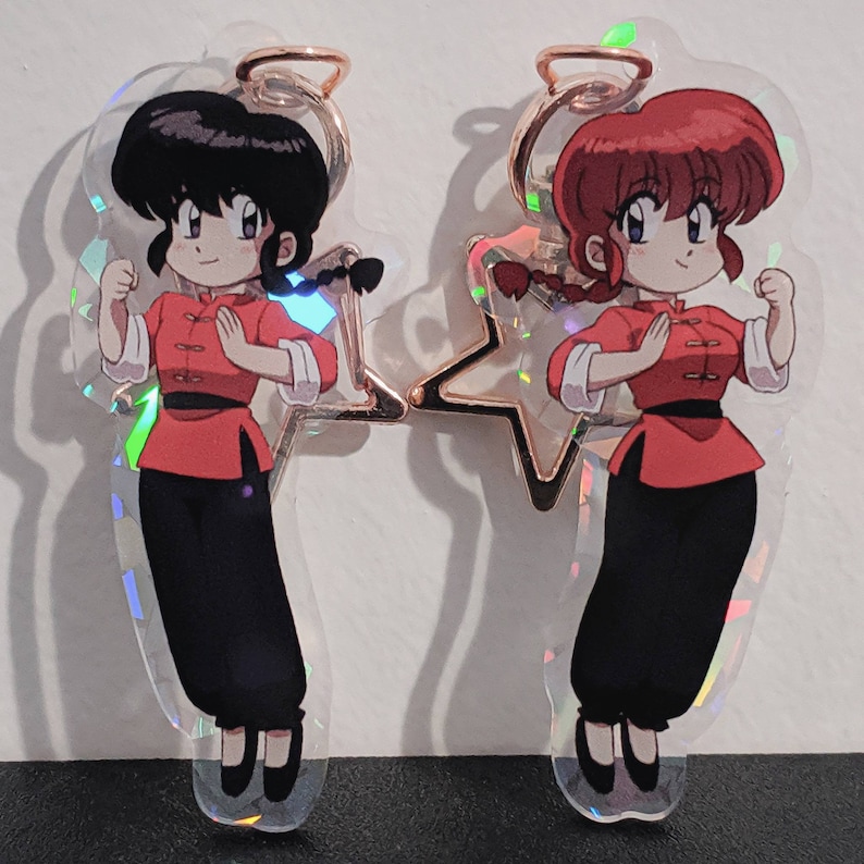 In Stock Ranma 12 Ranma Saotome BoyGirl version clear acrylic charm keychain