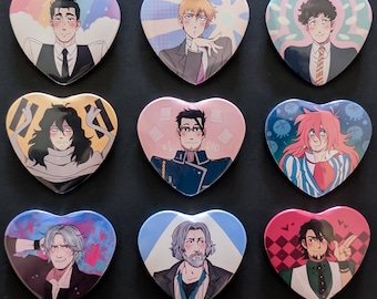 Oyaji Herz Pin Abzeichen - Reigen Arataka, Aizawa Shula, Maes hughes, hank anderson, kotetsu kaburagi, und mehr!