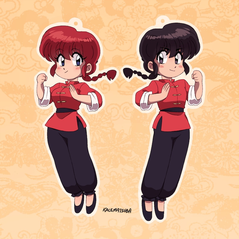 In Stock Ranma 12 Ranma Saotome BoyGirl version clear acrylic charm keychain