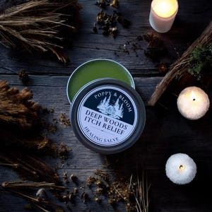 Plantain Itch Relief Herbal Salve, Organic Plantain Salve Skin Ointment, Balm, 2 oz Tin