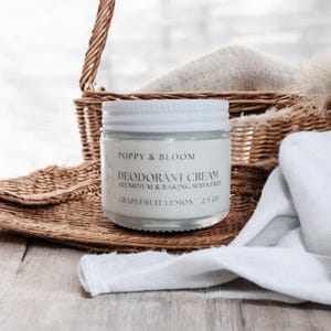 Natural Magnesium Tallow Deodorant Cream,  Aluminum & Baking Soda Free Deodorant, Sensitive Skin Tallow Deodorant, 3 oz Glass Jar