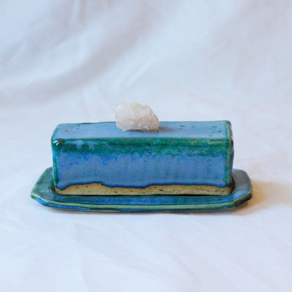 Butter Dish with Stone Detail