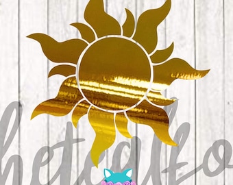 Holographic Rapunzel Sun Disney Decal | Car Decal | Princess Decal | Window Sticker | Disney Gift | Laptop Decal | Phone decal | Yeti Decal