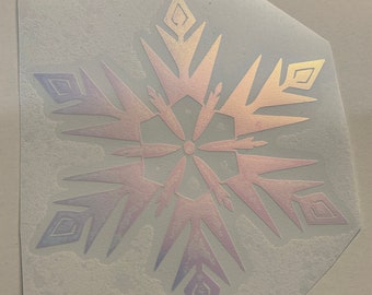 Holographic Disney Frozen Snowflake Vinyl Decal, Car Decal, Window, Laptop, Yeti Sticker, Gift, Winter, arendelle