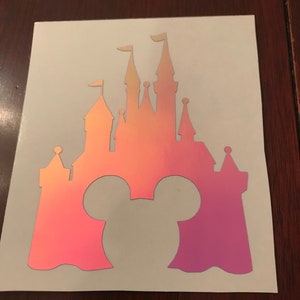Holographic Disney World Cinderella Castle Vinyl Decal, Car, Laptop, Window, Yeti, Sticker