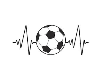 Voetbal Heartbeat Decal | Auto sticker | Laptop sticker | Venster Sticker | Vinyl Decal | Atletiek Decal | Voetbal