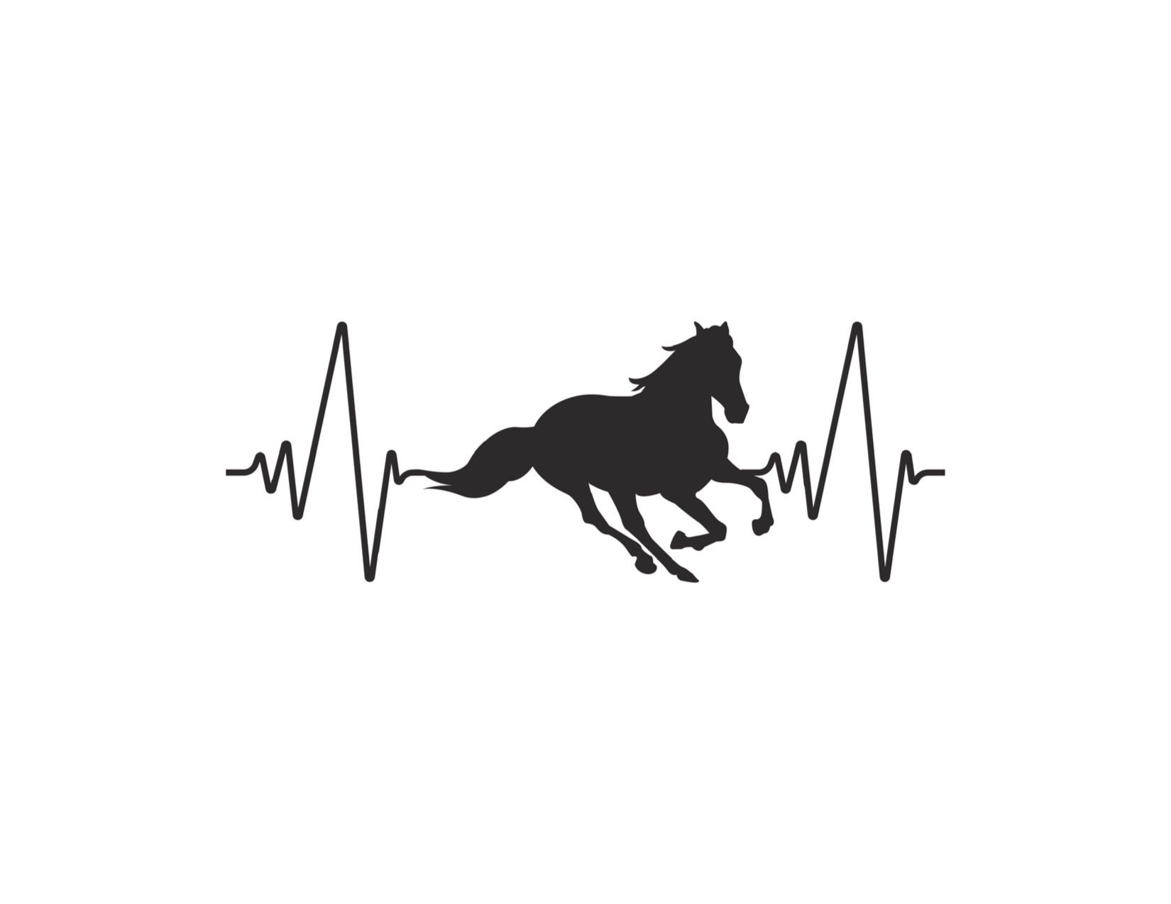 Horse Heartbeat Vinyl Decal Car Laptop Yeti Window Etsy