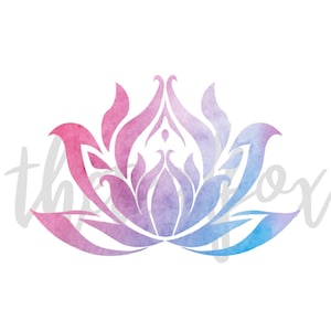 Watercolor Lotus Flower Vinyl Decal, Laptop, Sticker, Zen, Buddha, Yoga, Namaste