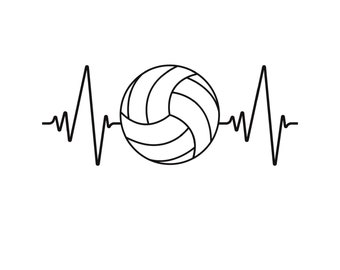 Volleyball Heartbeat Decal | Car Decal | Laptop Decal | Window Sticker | Vinyl Decal | Athletics Decal | Volleyball