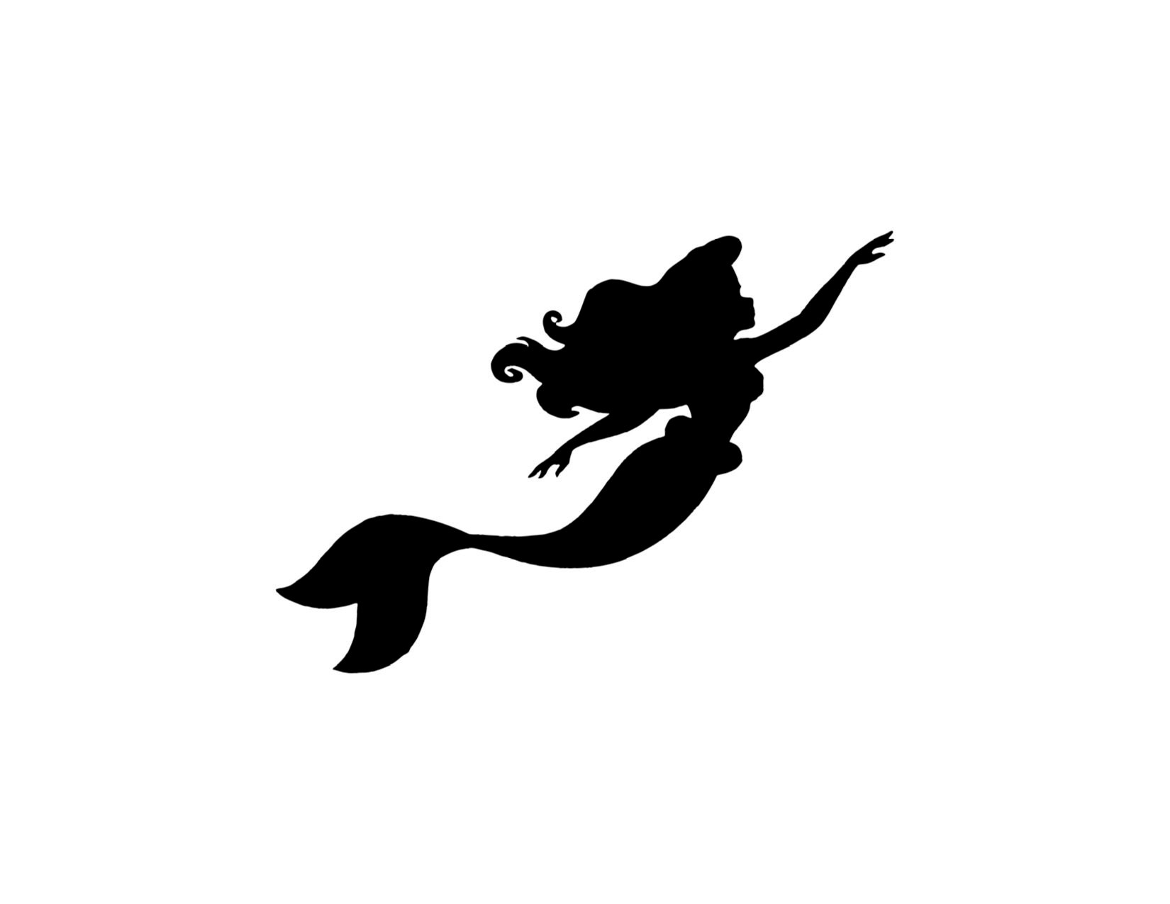 ''SIZES" Mermaid Black Silhouette Car Bumper Sticker Decal ''SIZES" Mermaid Black Silhouette Car Bumper Sticker Decal