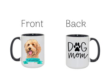 Dog Mom PERSONALIZED Custom Goldendoodle Mug with Name 11 15 oz Ceramic coffee Tea, Gift, Mother, Wife, Sister, Friend,Coworker