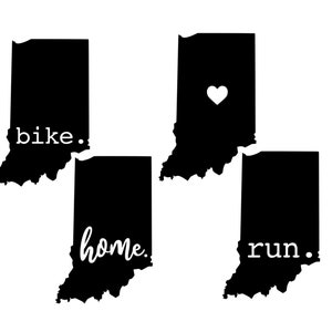 Indiana State Pride Decal | Run Decal | Bike Decal | Indiana Home Decal | Indiana Love Decal | Laptop Sticker | Car Decal | Hoosier State