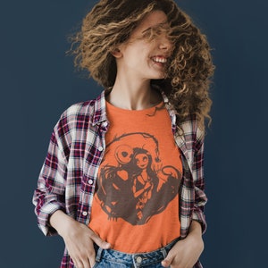 Jack et Sally Halloween T Shirt, Cauchemar, Tee Femmes Hommes Chemise graphique unisexe