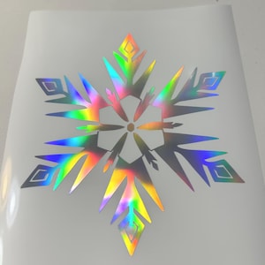 Holographic Disney Frozen Snowflake Vinyl Decal, Car Decal, Window, Laptop, Yeti Sticker, Gift, Winter, arendelle