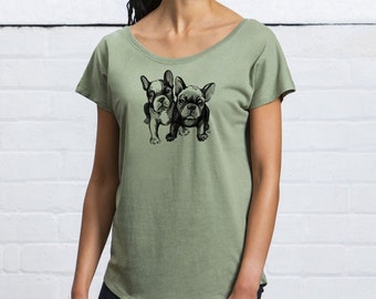 Bully Damen T-Shirt  Hunde Shirt, Französische Bulldogge, Frenchie, Geschenke für Hundeliebhaber, Geschenke für Kollegen, alternative Mode