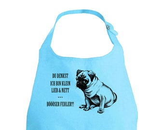 Apron for children, apron with pug, latzschürze with saying Gifts for dog lovers Kitchen apron, Latzschüre, apron, kids baking