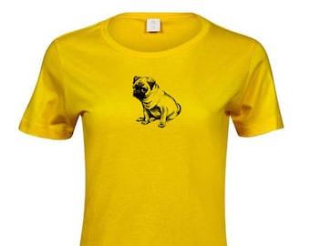 Mops Shirt Damen T-Shirt  Hunde Shirt, Geschenke für Hundeliebhaber, Geschenke für Kollegen, alternative Mode