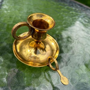 Brass Chamberstick Candlestick Holders - Vintage India Design | Three styles