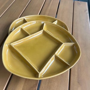 Mid Century Modern Sunburst Plates | Vintage MCM Ceramic Dish Set | Atomic Starburst Pair