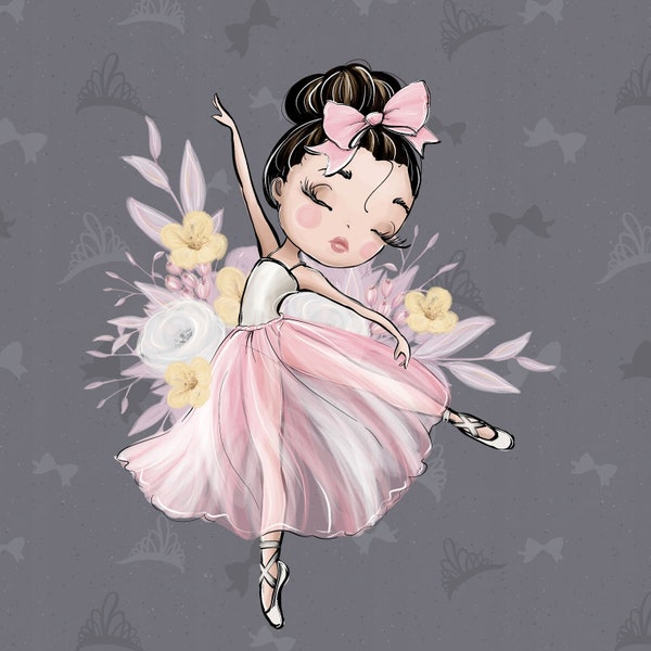 Dancing Ballerina Fabric Panel, Swan Lake Fabric, Dancer Fabric - 100% Cotton - 15" x 15" (38 cm x 38 cm)