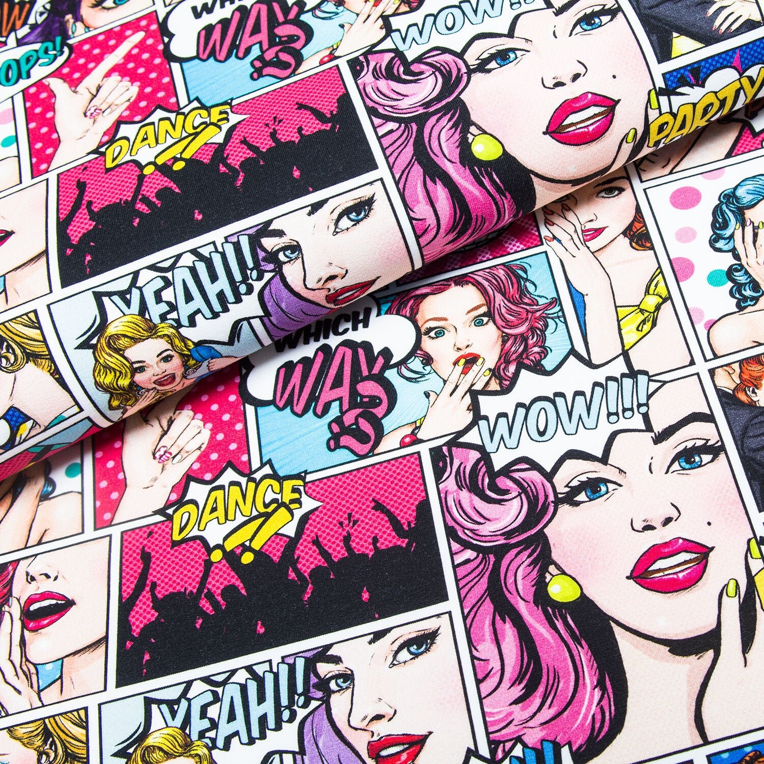 Comic Book Fabric Pop Art Woman Fabric Retro Style Fabric Etsy