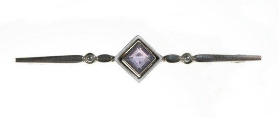 French chromed brass brooch 1930s