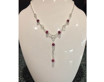 Natural Ruby Necklace, July Birthstone