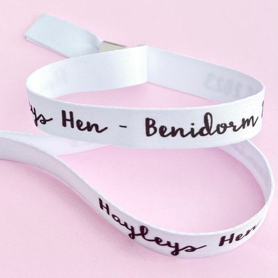 Personalised fabric wristbands | Add any text | Wedding wristbands | Bride Tribe | Hen party wristband | Save the date | Hen favour