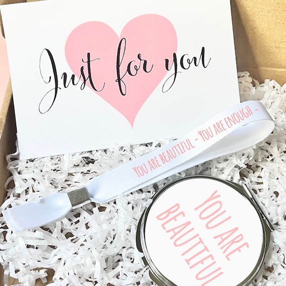 You are beautiful compact mirror - wristband gift set | Hen party bags | gifts for friends | Compact mirror | Letterbox gifts just for you