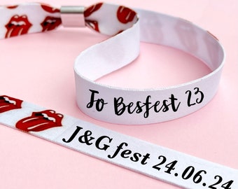 Personalised fabric wristbands | wristband | Add any text | Wedding wristbands | Festival wristbands | reusable wristbands